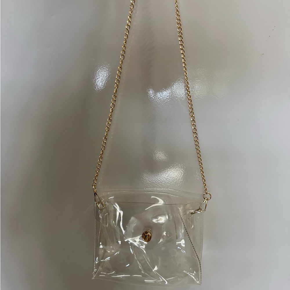 Chic Transparent Crossbody Bag with Gold Chain